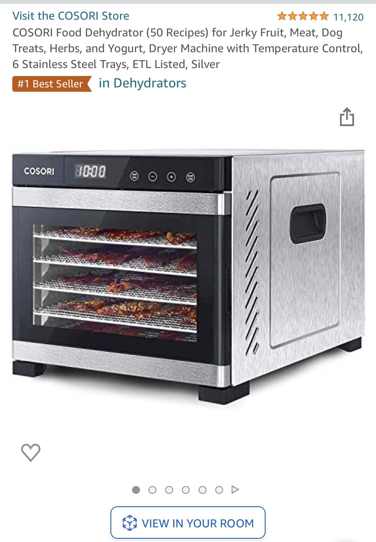New! COSORI Food Dehydrator Stainless steel for Sale in Richardson
