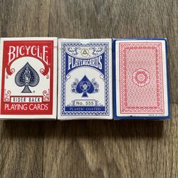 Playing Cards - 3 Packs (2 Packs Never Opened)