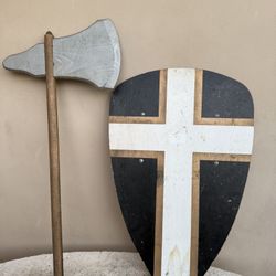 Renaissance Fair handmade shield and axe set