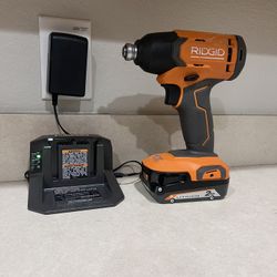Ridgid 18v Impact Driver, Battery & Charger
