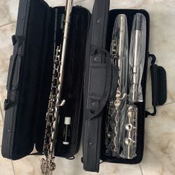 Closed Hole C Flute With Case, Tuning Rod,Joint Grease and Cloth, Gloves, Nickel Siver