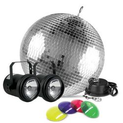 Eliminator Lighting M502EL 12" Mirror Ball Package with Color Gels, Pinspots & Motor