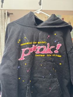 Sp5der P*nk Hoodie Black Used Size Xl