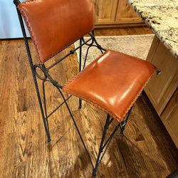 Unique Leather And Steel Barstools 