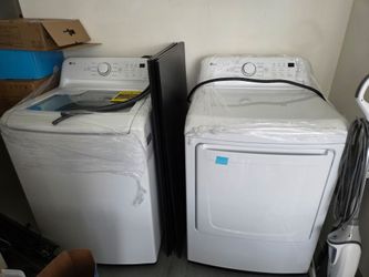 LG top loader washer and electric dryer