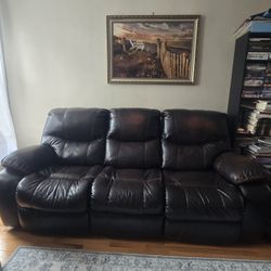 Used Faux Leather Couch 
