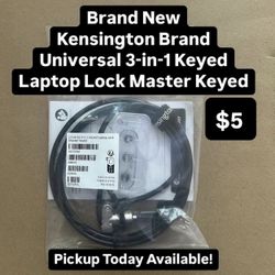Brand New Kensington Brand Universal 3-In-1 Keyed Laptop Lock Master Keyed (1 Available)