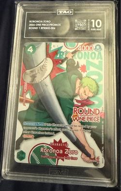 Roronoa Zoro One Piece Promo Card TAG Graded 10