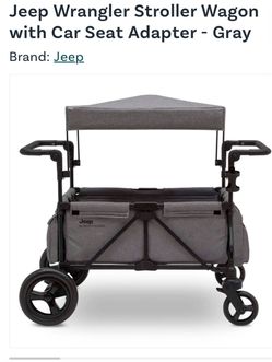Jeep Wrangler Stroller Wagon with Car Seat Adapter - Gray