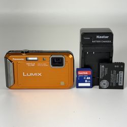 Panasonic Lumix DMC-TS20 Orange 16.1MP Waterproof Digital Camera with 8GB Memory