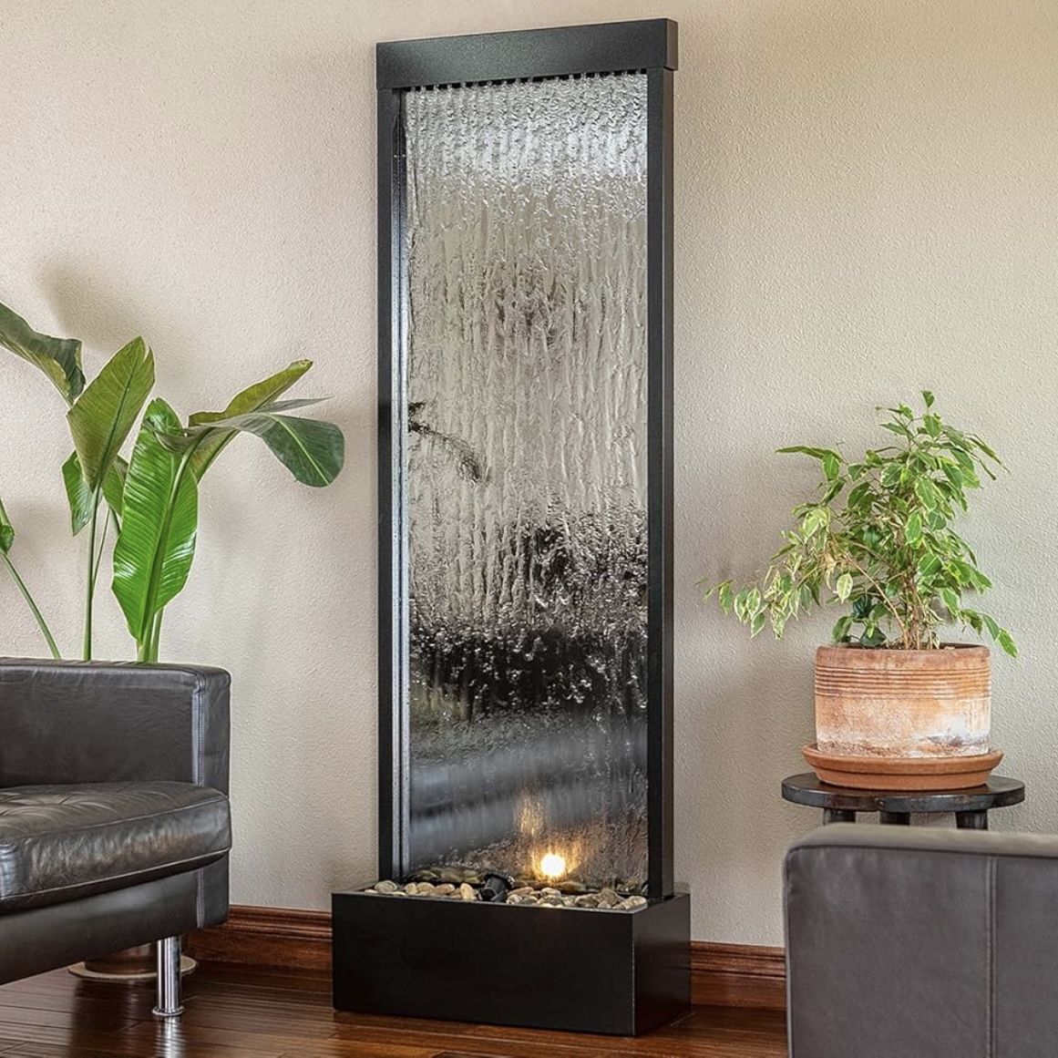 6 ft Zen Mirror Waterfall Fountain Water Fountain Home Decor