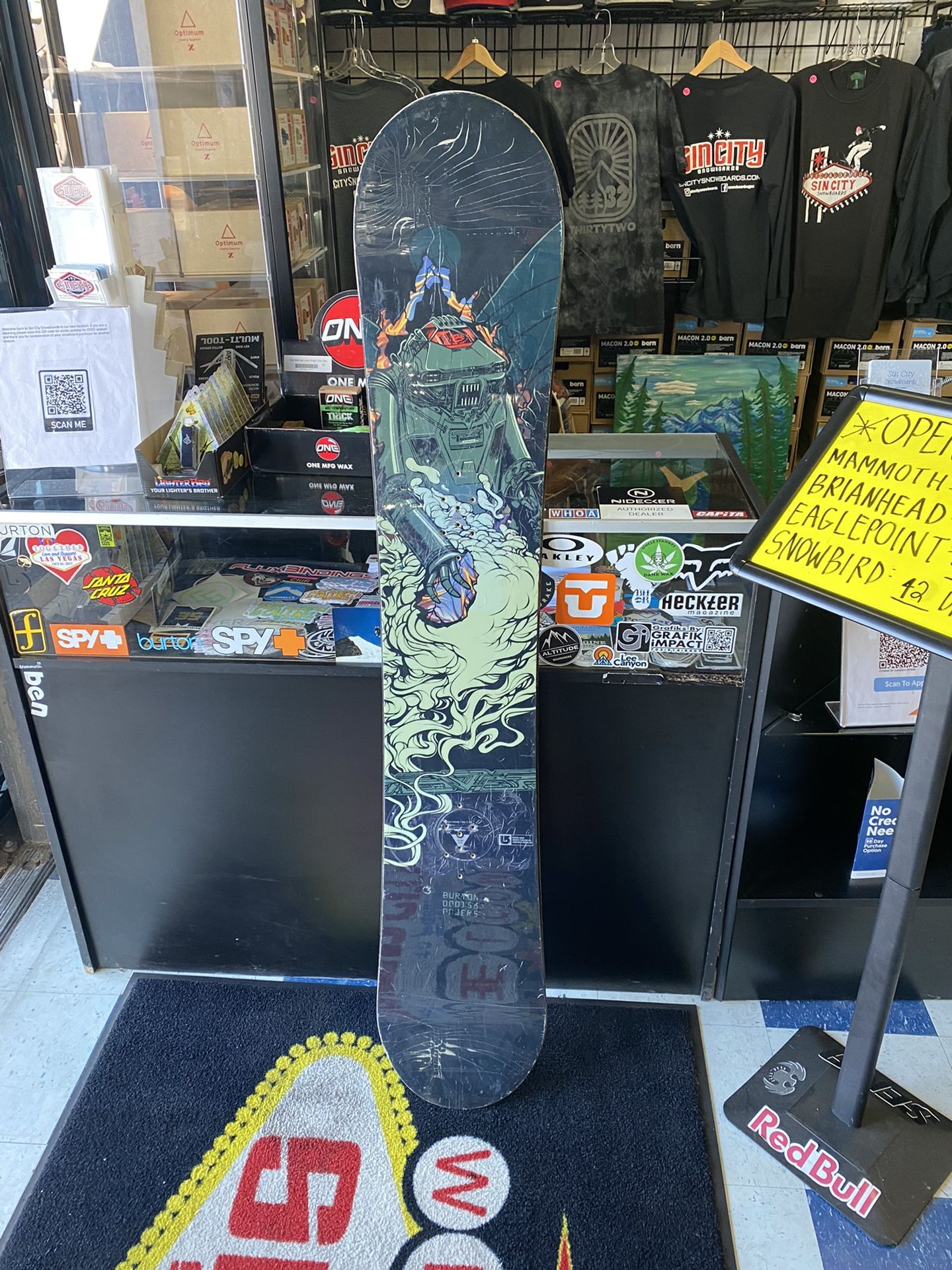 Burton Ross Powers Pro Model 155 Snowboard Tuned And Waxed
