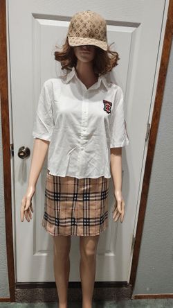 Women Plaid Skirt Set