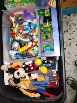 Vintage toy box many toys
