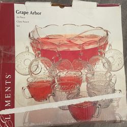 Beautiful Set Of Glass Punch 