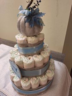 Pumpkin diaper cake