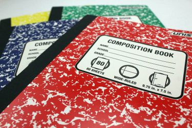 As-Is Unison Composition Notebook 4-Pack - Wide Ruled 9.75x7.5 80 Pages - Red