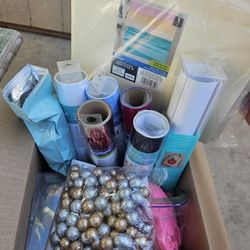 BOX OF CRAFT SUPPLIES 