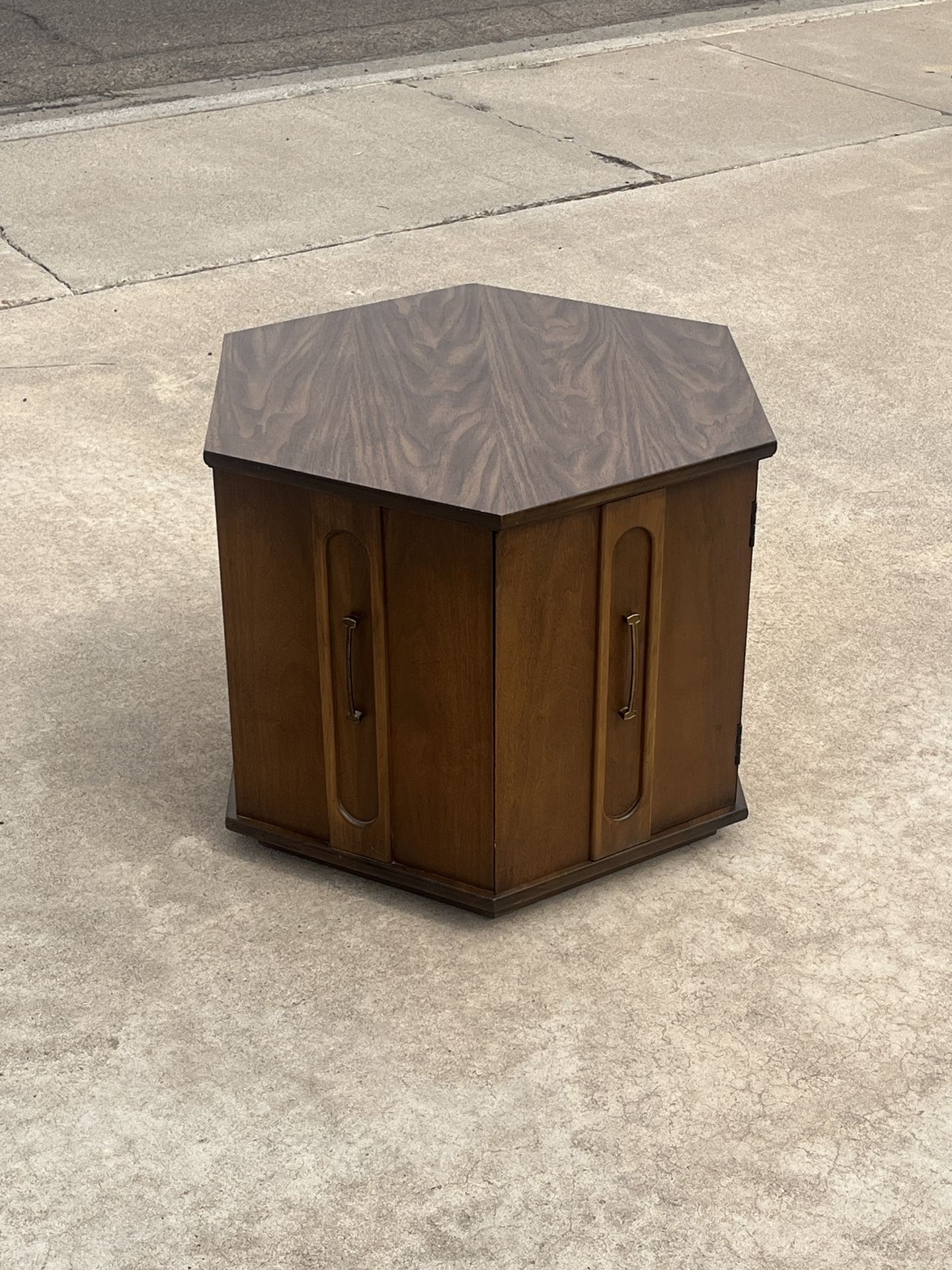MCM Mersman Walnut Hexagon End Table Vintage