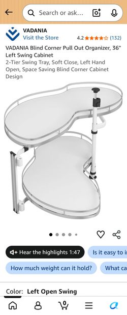 Corner swing out shelving