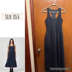 Sweaty Betty Explorer Ribbed Racer Dress in Navy