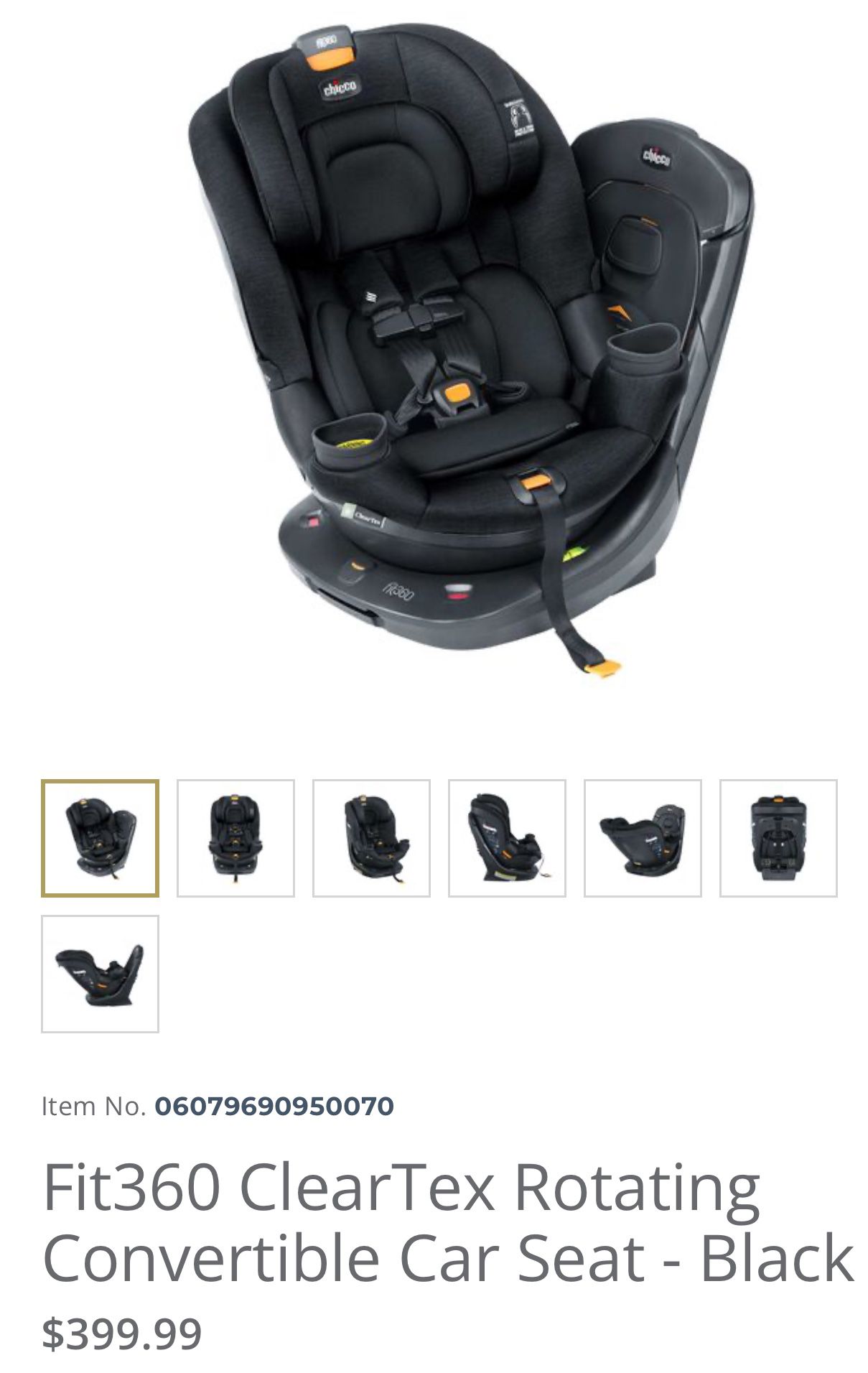 BRAND NEW Chicco Fit360 rotating car seat