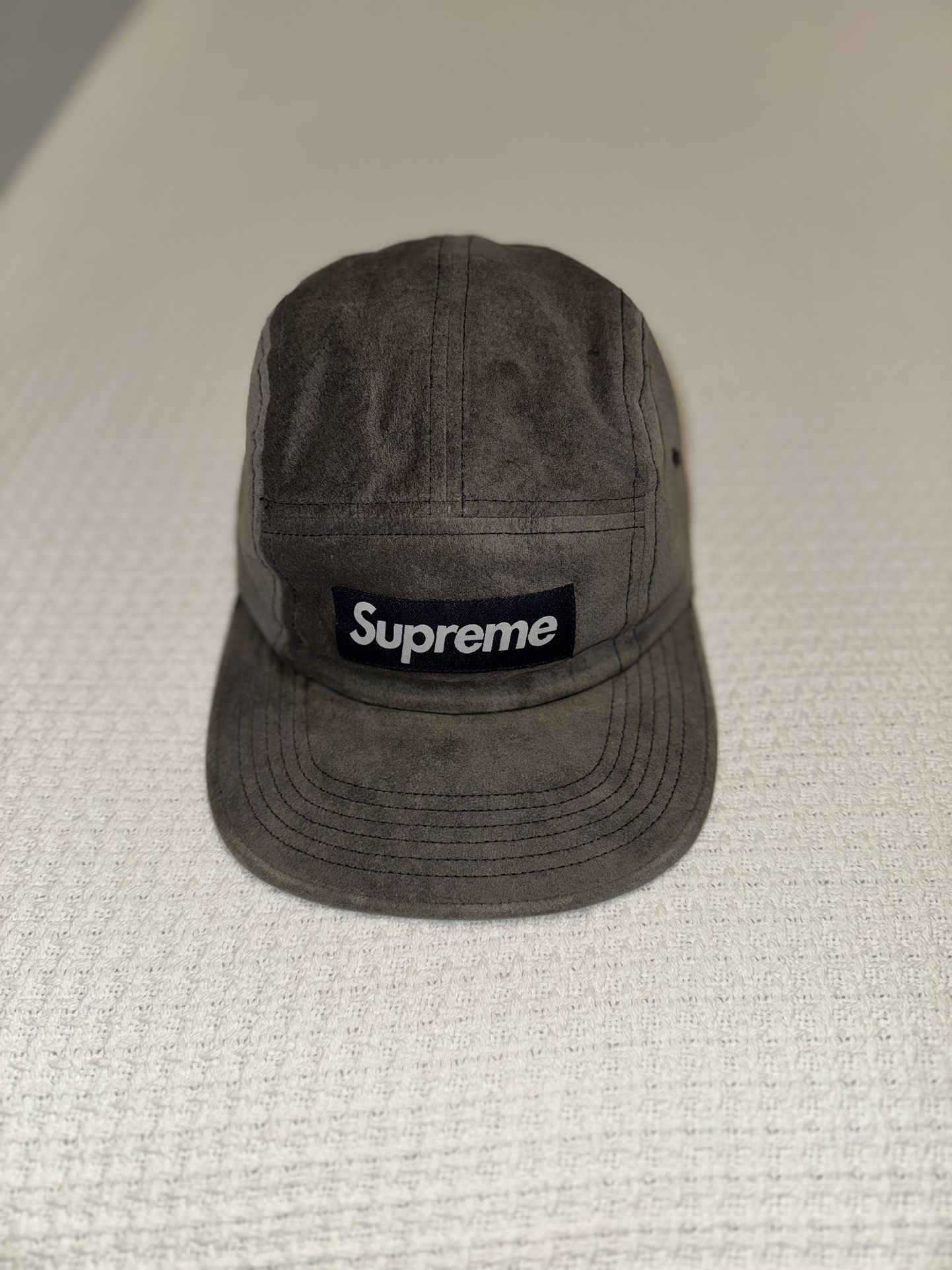 Supreme Suede Box Logo 5 Panel Hat Cap
