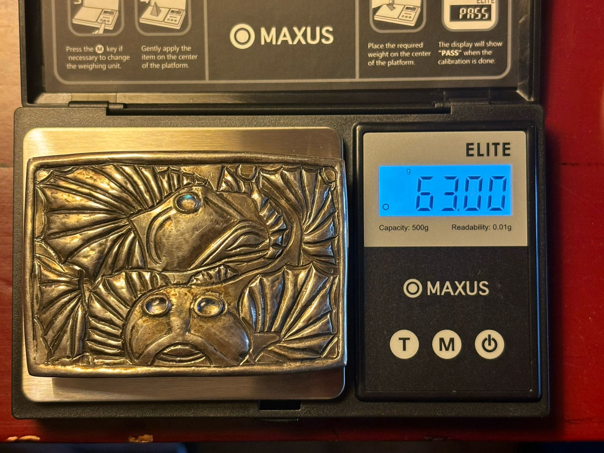 Handmade Heavy 2OZ - 925 Silver Moonstones Belt Buckle