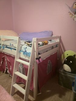 Twin Bed with tent underneath