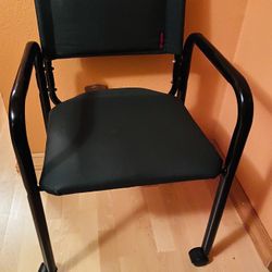 Chair, Black Canvas Seat And Back