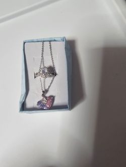 Silver Necklace and Ring Jewelry Set
