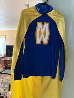 Superhero Cape Costume Blue and Yellow Child