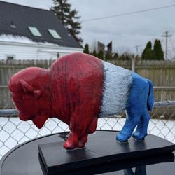 The Red White And Blue Buffalo Statue