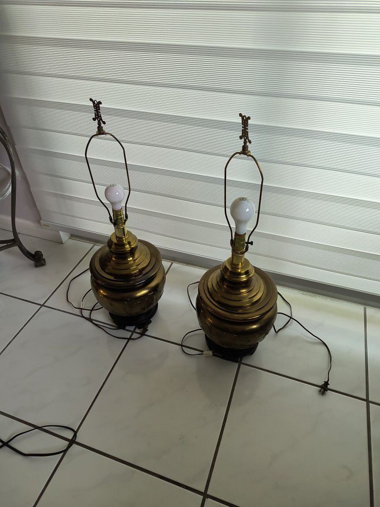 Brass Ginger Jar Lamps