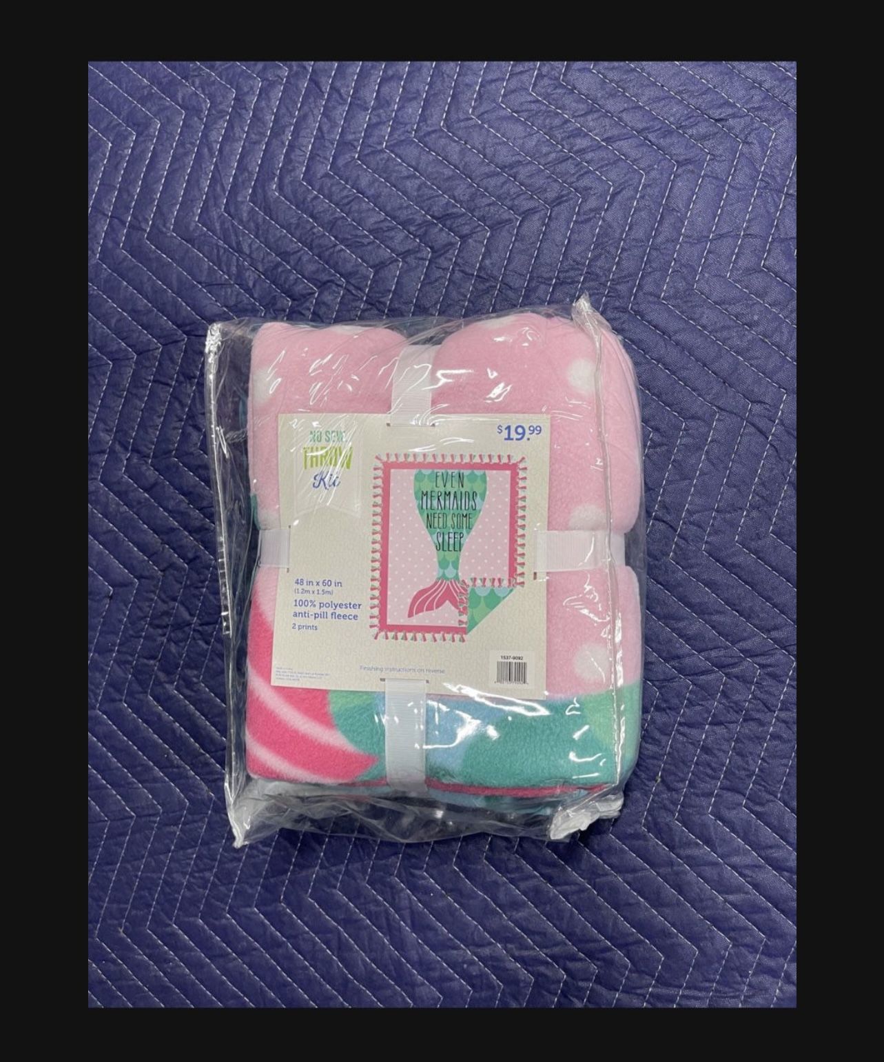 New In Package No Sew Throw Kit Blanket Mermaids 48” X 60”