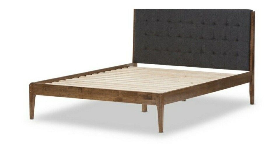 Baxton Studio Clifford King Platform Bed SW8065-Grey/Walnut-M7-king