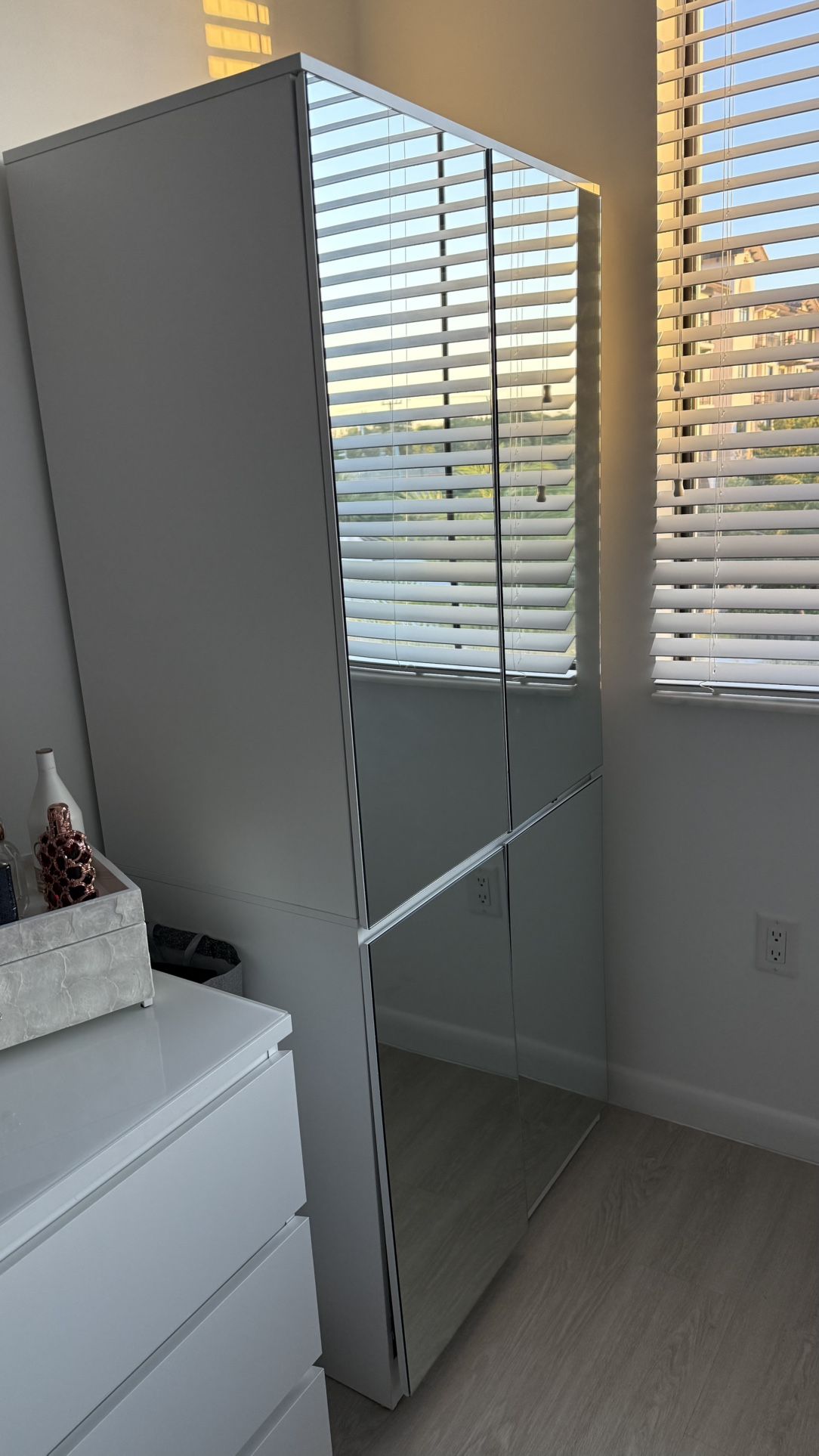 Modern Mirrored Storage Cabinet