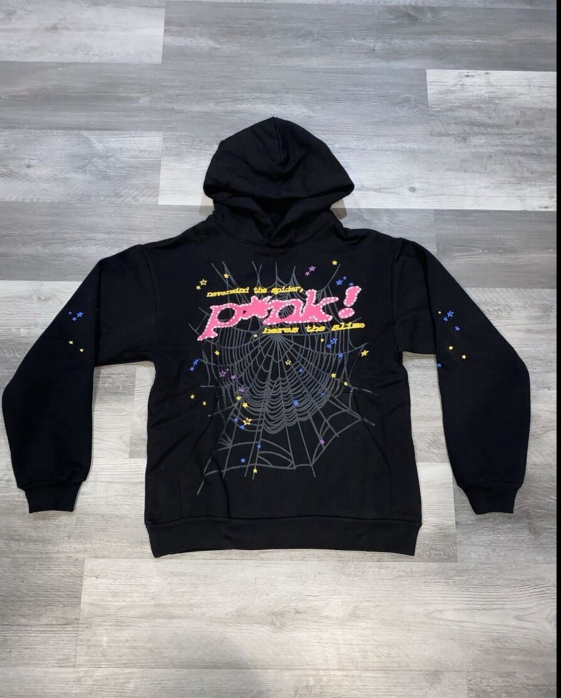 Pink Sp5der Hoodie (black)