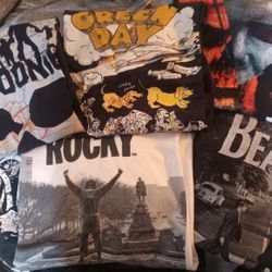 Title: Men’s XL Graphic & Plain T-Shirt Bundle (Rock/Band Tees)