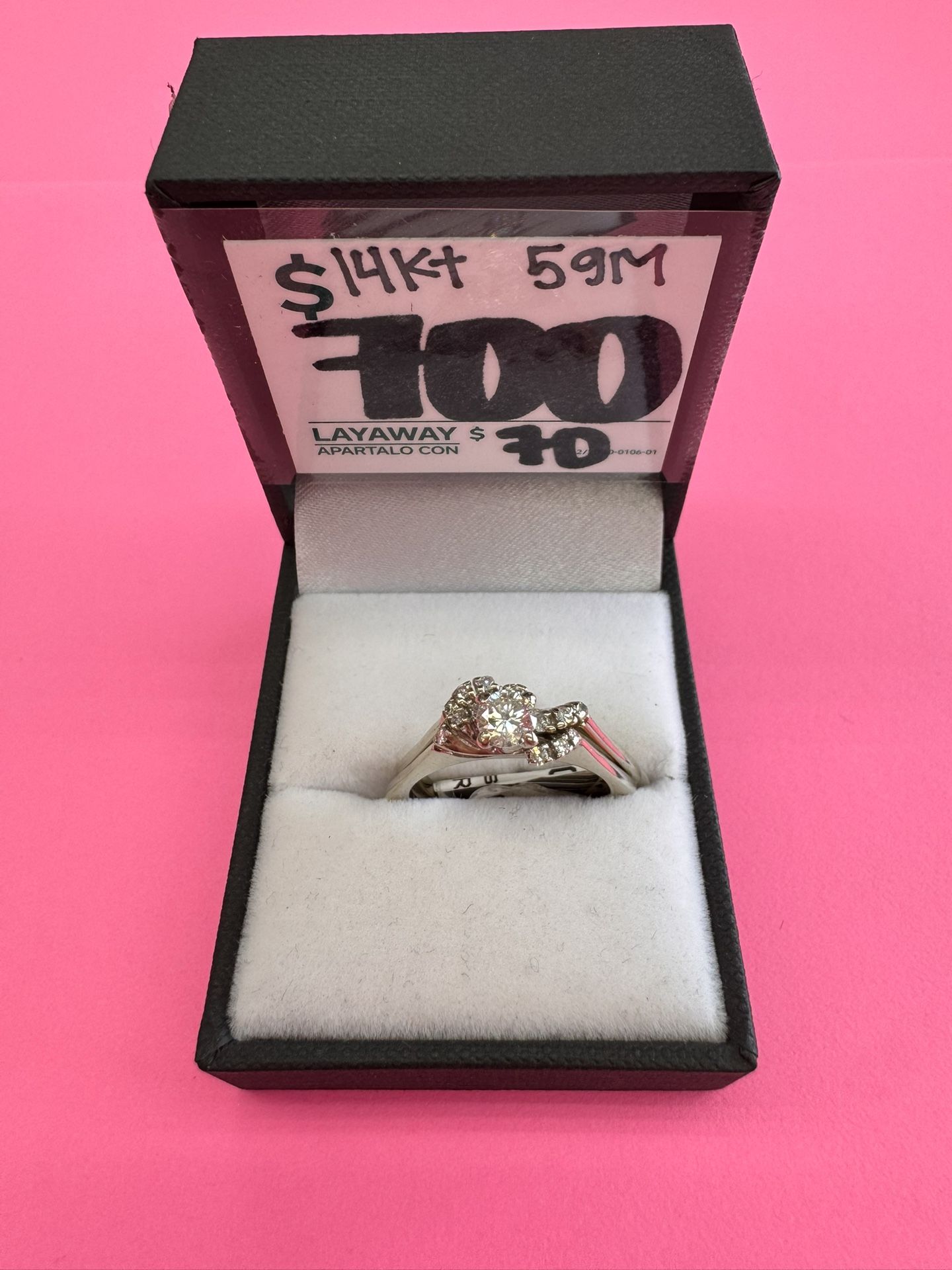 14kt White Gold Wedding Set W/DIA