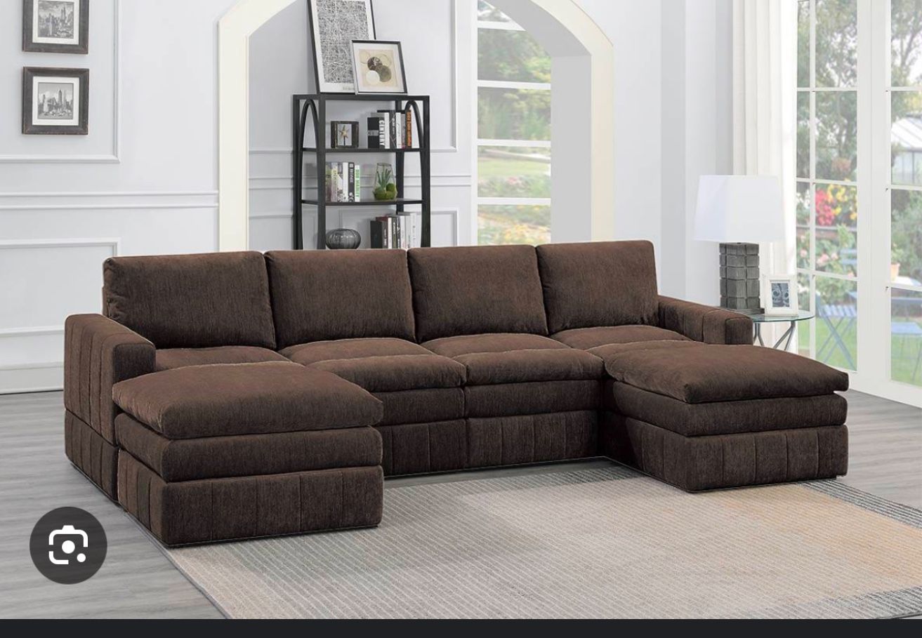 6 PCs Sectional Set Also Available In Light Grey