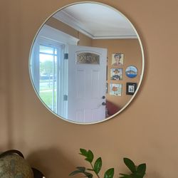 Circle Mirror Brass Frame 