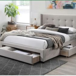 Mega Sale! Silvanna Collection Full size bed with 3 Drawers- Available in 2 colors and 2 sizes now on sale ! 369.00 free delivery I