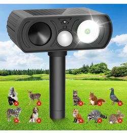 Ultrasonic solar animal repellent, waterproof deer repellent devices