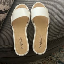 White, White Line Sandals