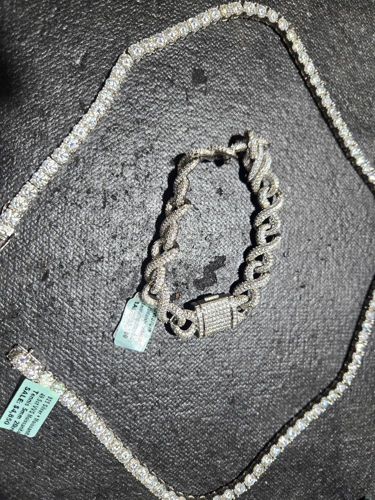 925 Vvs Moisenite Tennis Chain