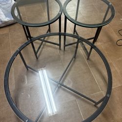 Ashley Furniture 3-Piece Glass Coffee Table Set