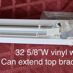 New, Unused 1” Vinyl Blinds 32 5/8”W  (bracket can adj Width To 35.5”)