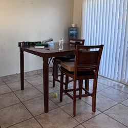 Moving SALE!! 5-Piece Counter Height Dining Set Counter Height Table and 4 Chairs Wood Dining Table Set with 4 Chairs