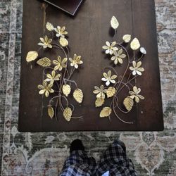2 Piece  Gold Leafing Decor